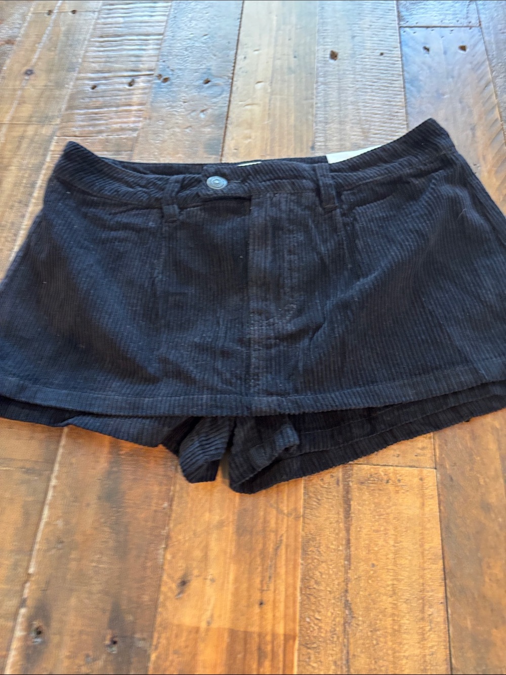 We The Free Black Corduroy Skort Shorts